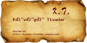 Kővágó Tivadar névjegykártya